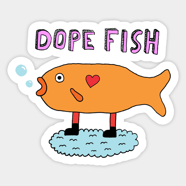 Dope Fish Sticker by saif